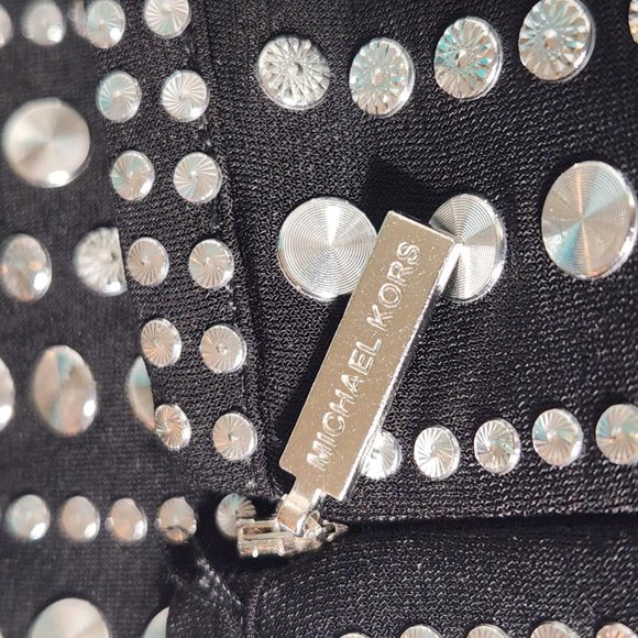 Michael Kors Studded Matte-Jersey Dress Black Size: S - Picture 5 of 7